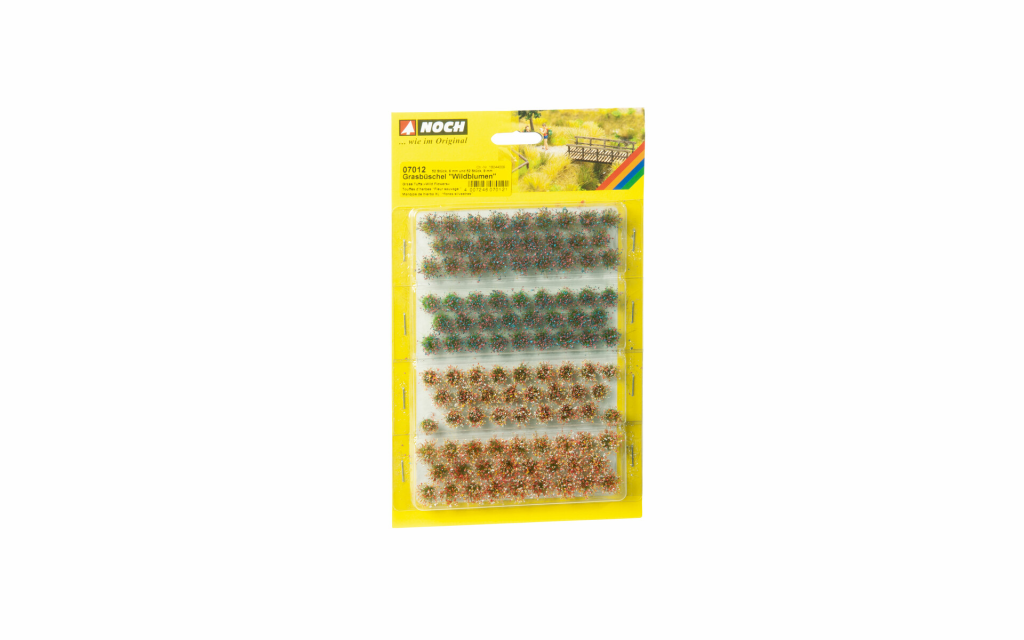 NOCH 07012 Grasbüschel "Wildblumen" 52 Stück, 6 mm und 52 Stück, 9 mm G,0,H0,TT,N,Z