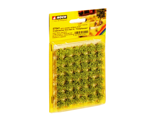 NOCH 07041 Grasbüschel Mini-Set XL "Feldpflanzen" grün veredelt, 42 Stück, 9 mm G,0,H0,TT,N,Z