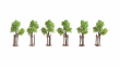 NOCH 21538 Junge Bäume mit Baumstützen 4 cm hoch, 6 Stück H0,TT