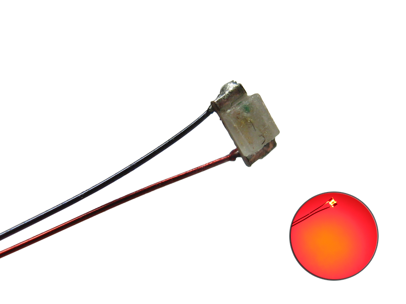 LED SMD 0603 mit Kupferlackdraht rot
