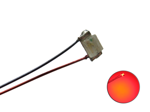 LED SMD 0603 mit Kupferlackdraht rot
