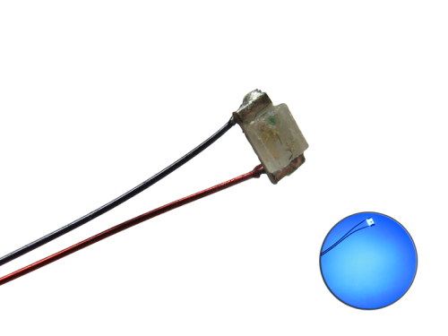 LED SMD 0603 mit Kupferlackdraht blau