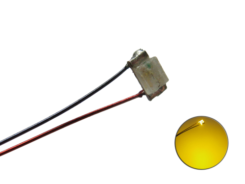 SMD LED 1206 gelb mit Decoderlitze 0,05mm² 10 Stück Modellbahn Modellbau 