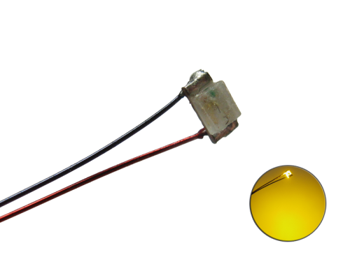 LED SMD 0603 mit Kupferlackdraht gelb