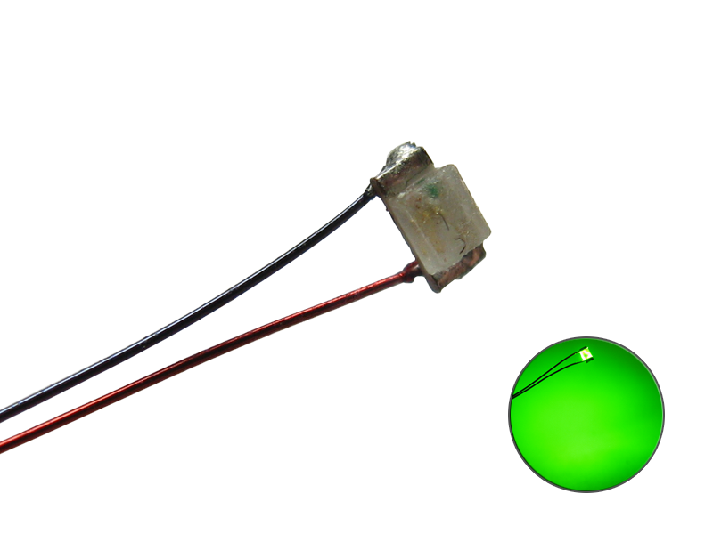LED SMD 0603 mit Kupferlackdraht grün grünlich