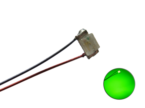 LED SMD 0603 mit Kupferlackdraht grün grünlich