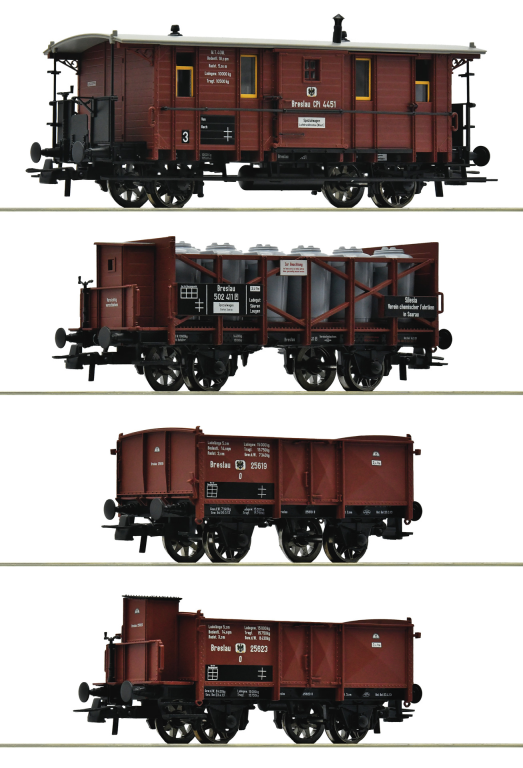 ROCO 6600073 4-tlg. Set Güterzug K.P.E.V. Spur H0