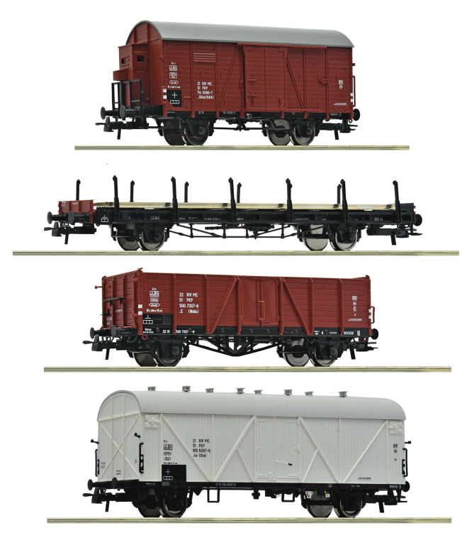 ROCO 6600101 4-tlg. Set Güterzug PKP Spur H0