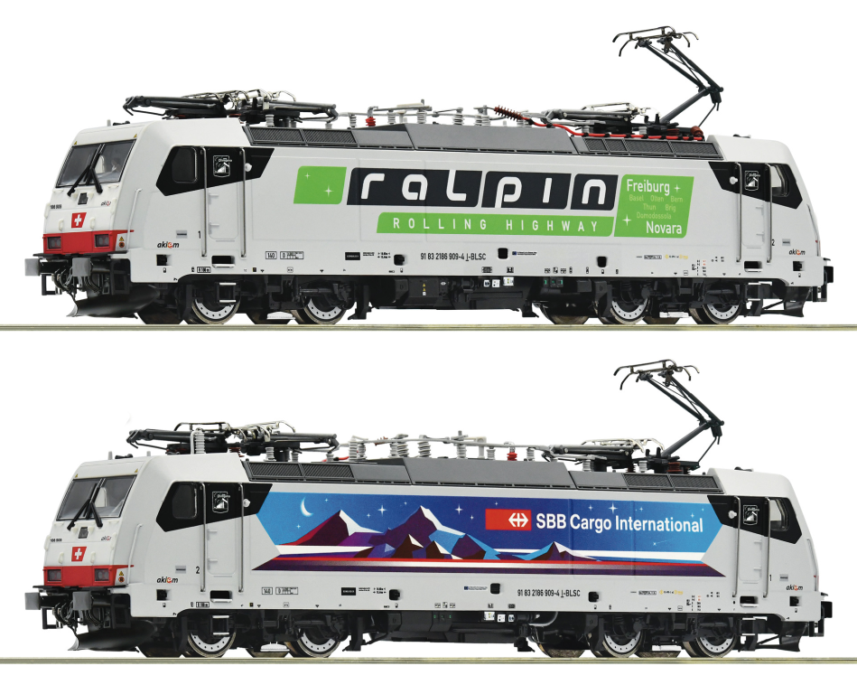 ROCO 7520035 Elektrolokomotive 186 909-4 „Nightpiercer“ SBB/RAlpin Spur H0