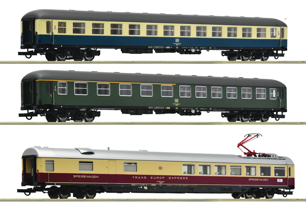 ROCO 6200052 3-tlg. Set 2 D 377 „Hispania-Express“ DB Spur H0