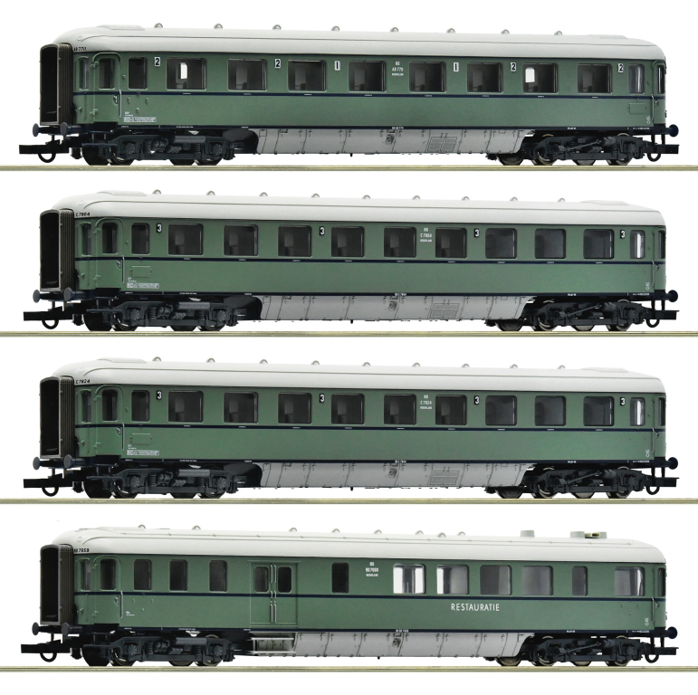 ROCO 6200049 4-tlg. Set Reisezugwagen „Plan D“ NS Spur H0