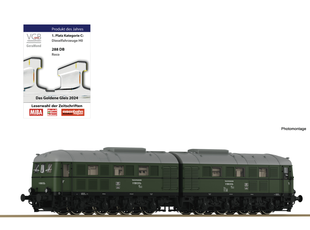 ROCO 70117 Dieselelektrische Doppellokomotive V 188 002 DB Spur H0