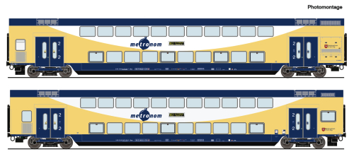 ROCO 6200106 2-tlg. Set Doppelstockwagen metronom Spur H0