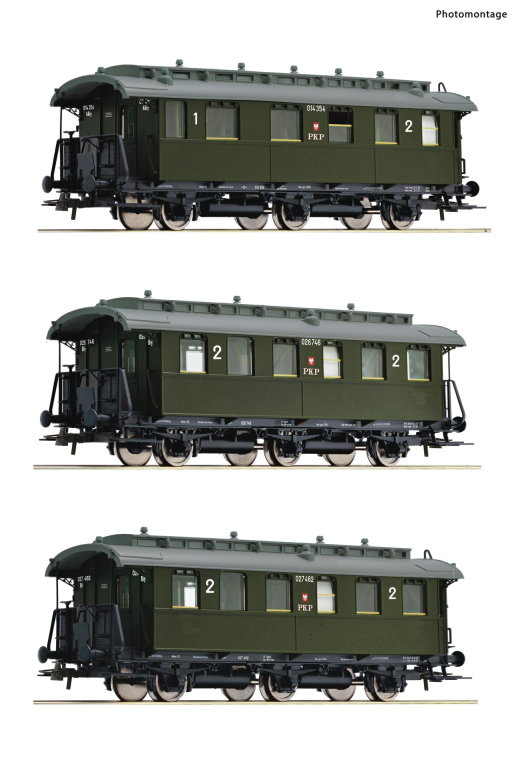 ROCO 6200059 3-tlg. Set Personenwagen PKP Spur H0