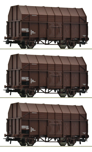 ROCO 6600056 3-tlg. Set Sägespänewagen ÖBB Spur H0