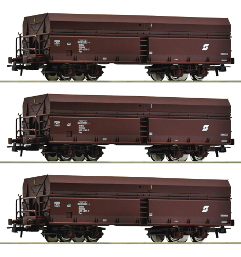 ROCO 6600071 3-tlg. Set Selbstentladewagen ÖBB Spur H0