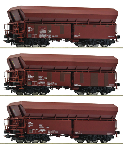 ROCO 77033 3-tlg. Set Selbstentladewagen Holcim Spur H0