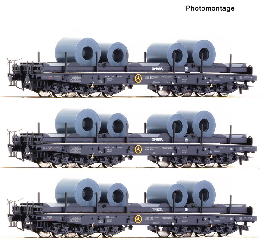 ROCO 76002 3-tlg. Set Schwerlastwagen DB Spur H0