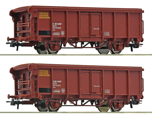 ROCO 6600082 2-tlg. Set Rolldachwagen FS Spur H0