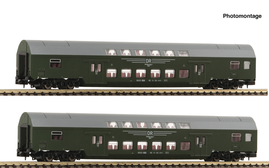 Fleischmann 6260042 2-tlg. Set 2: Doppelstockwagen DR Spur N