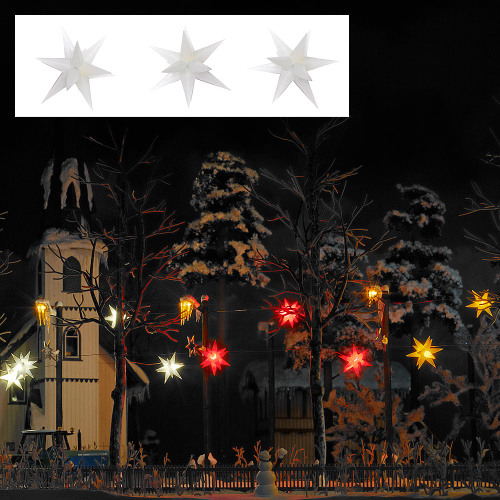 Busch 5414 Drei weiß leuchtende Weihnachtssterne Spur H0