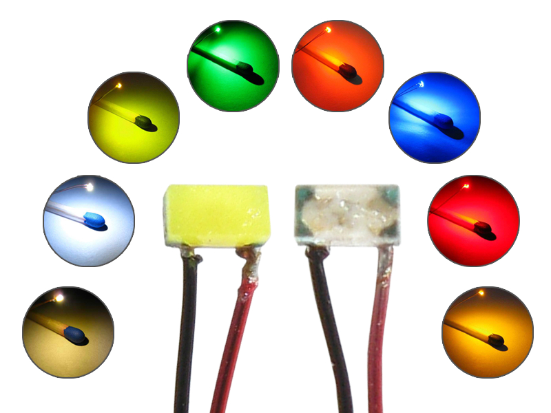 10 Stück SMD LED 0402 warm-weiß mit Kupferlackdraht Miniatur LED mit Kabel #A94 