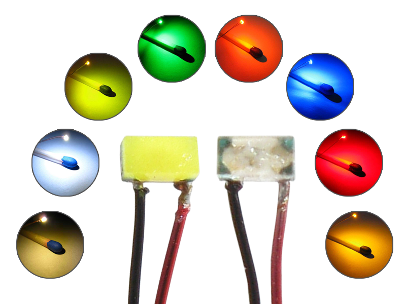 LED SMD 0402 mit Kupferlackdraht Draht Kabel verschiedene Farben
