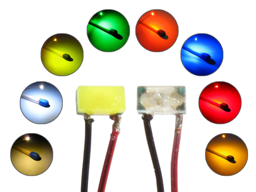 LED SMD 0402 mit Kupferlackdraht Draht Kabel verschiedene Farben