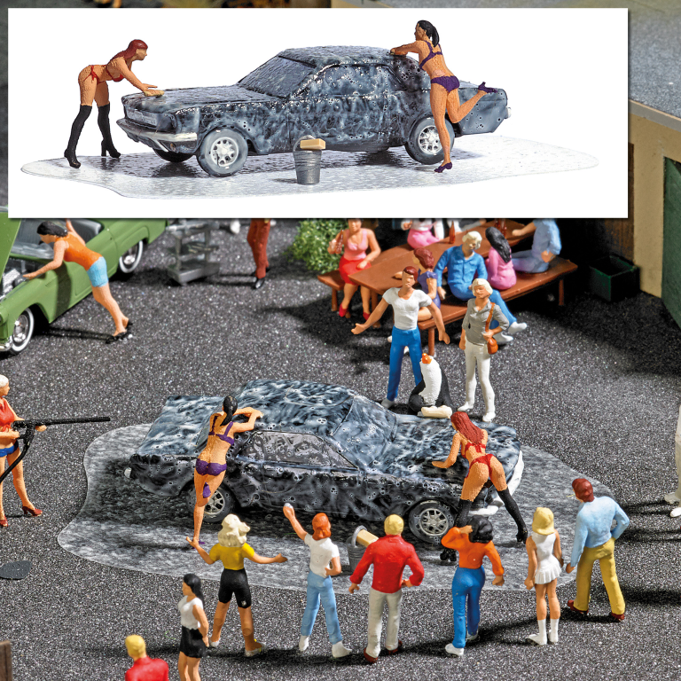 Busch 7824 Action Set: Car-Wash Spur H0