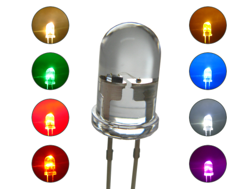 Litze LED für 12-16V S1106-10 Stück LEDs 5mm blau klar mit Kabel 