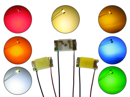LED SMD 1206 mit Kupferlackdraht Draht Kabel verschiedene Farben