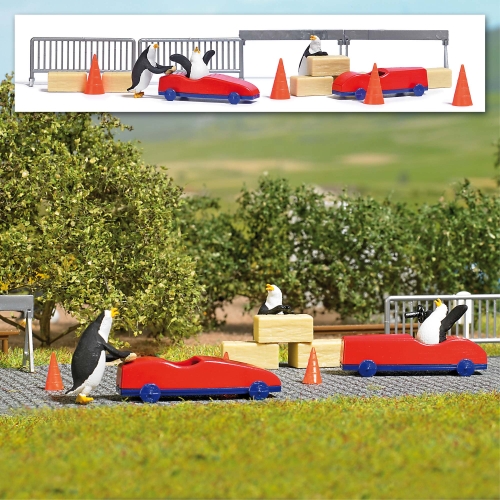 Busch 7924 Action Set: Pinguine Seifenkistenrennen Spur H0