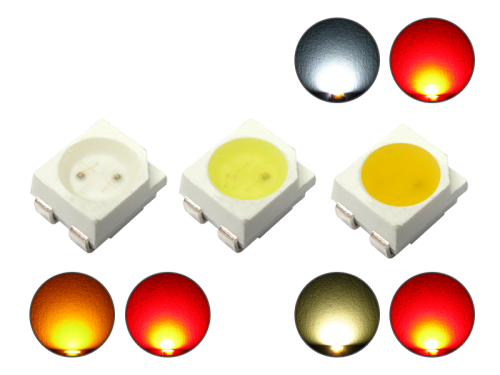DUO Bi-Color TOP LED SMD 3528 PLCC4 warmweiß / kaltweiß / gelb - rot