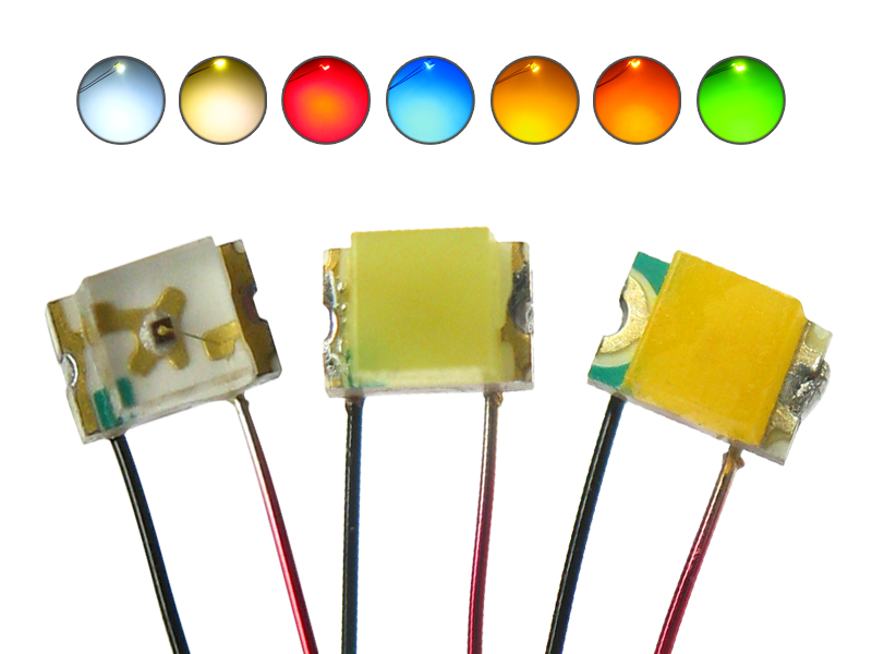 LED SMD 0805 mit Kupferlackdraht Draht Kabel verschiedene Farben