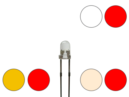 DUO Bi-Color Bipolar LED 3mm 2pin klar warmweiß / kaltweiß / gelb - rot