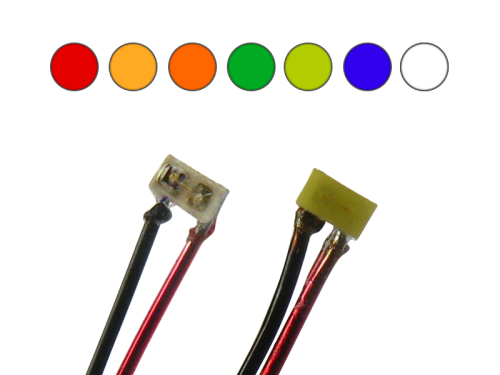 10 Stück LED SMD 0201 mit Kupferlackdraht Draht Kabel diverse Farben