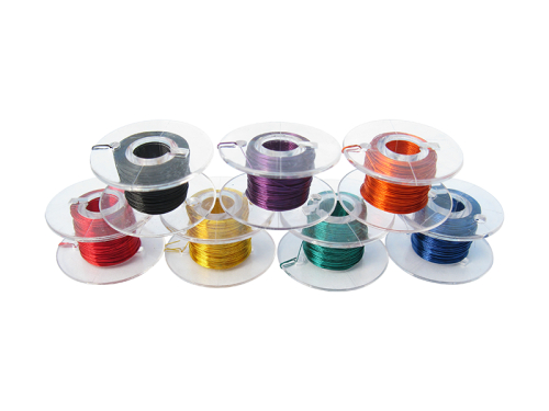 Auswahl:19 Farben farbiger Kupferlackdraht 0,1mm lötbar 5 Spulen à 10m 
