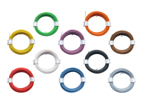 Modellbau-Litze 0,25mm² SET 10x10m-Ringe 0,24€/m Grundpreis versch. Farben