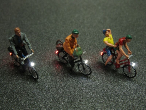 Fahrrad mit LED Beleuchtung H0 - verschiedene Modelle